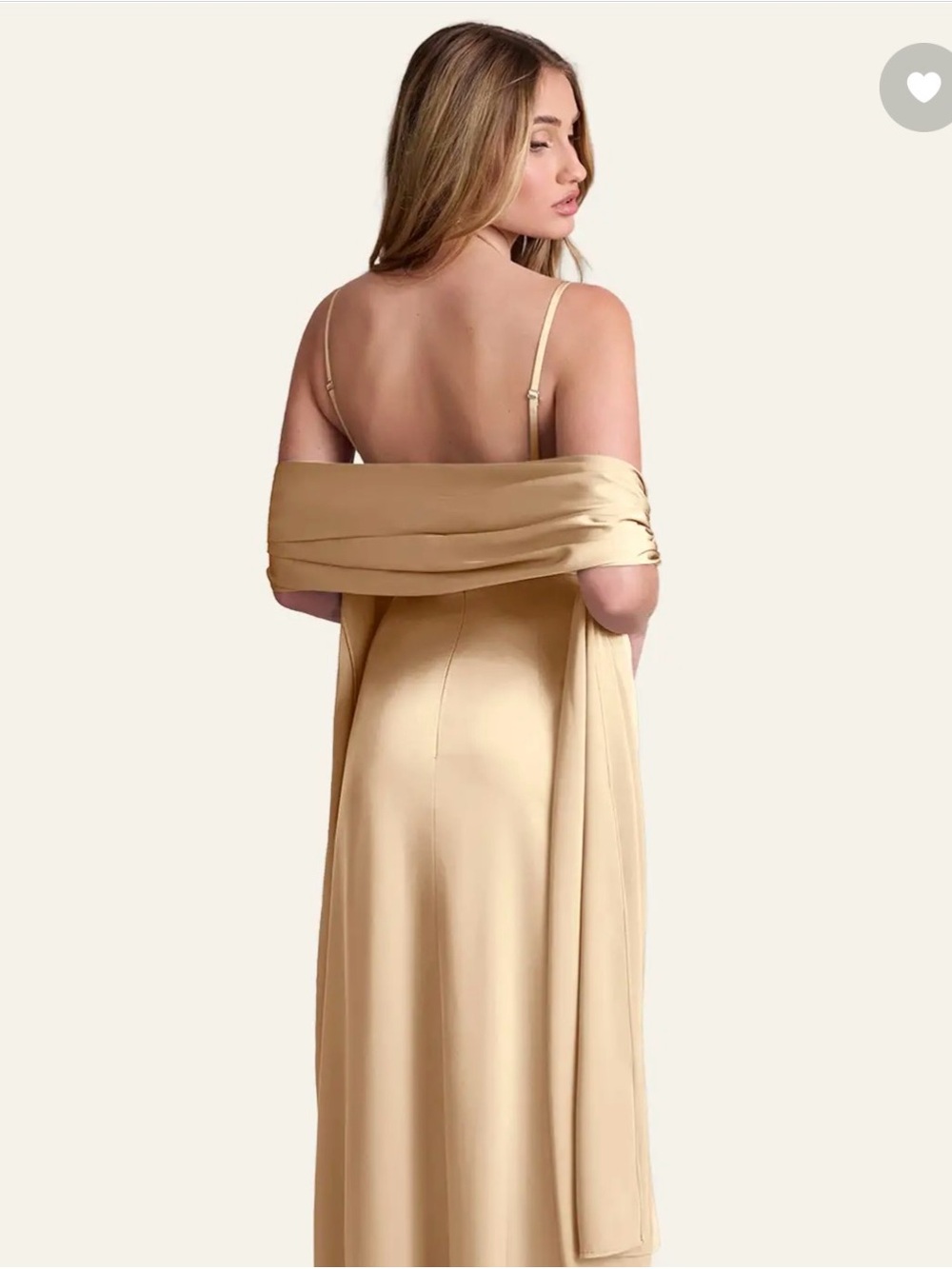 NWOT Elegant Champagne Draped Shawl